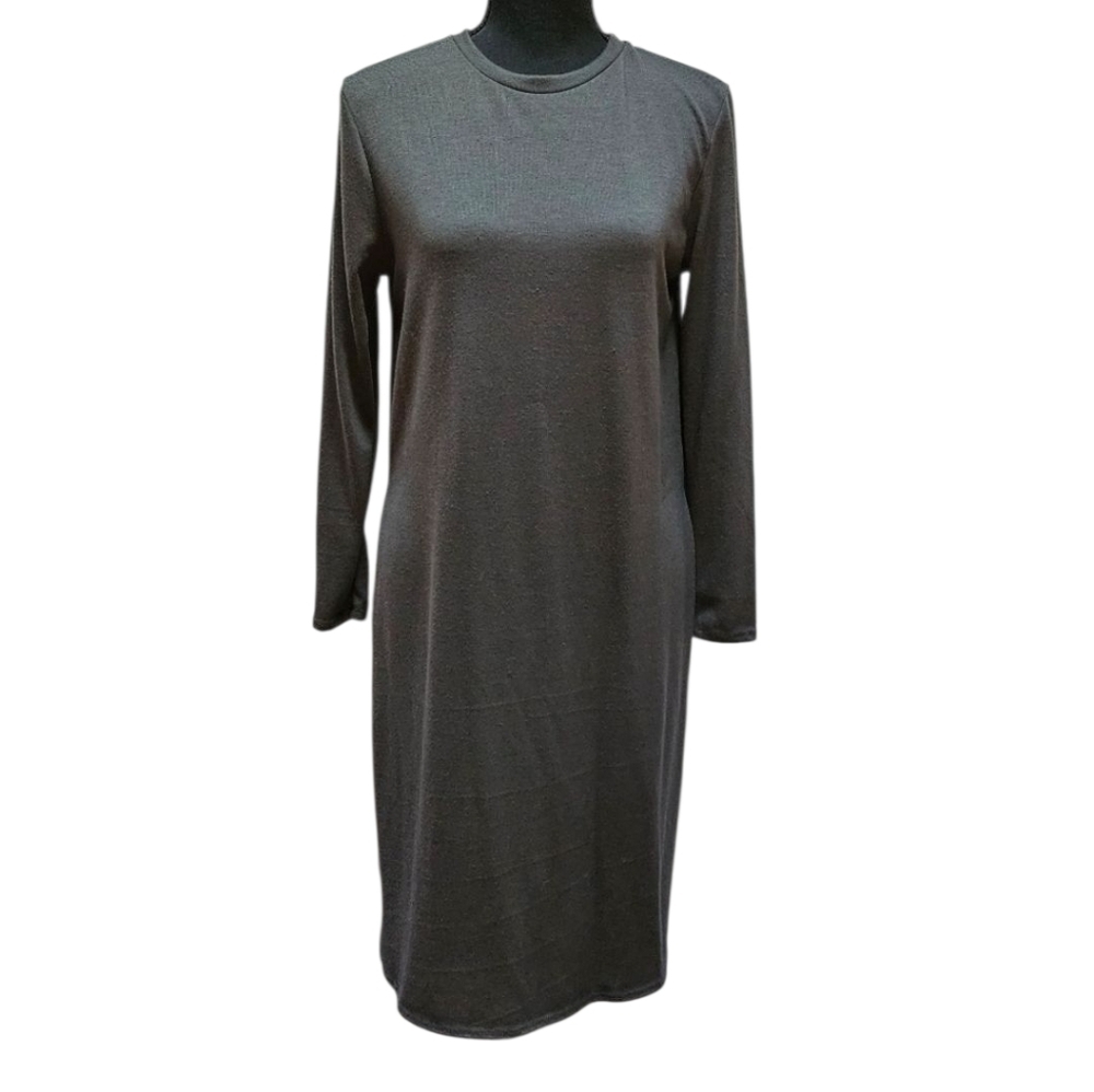 Rags & Couture Maxi Grey Tunic Dress with Long Side Slits Size M